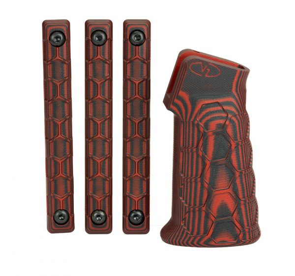 HEXMAG x VZ Tactical Grip/M-LOK Rail Cover Bundle: RED/BLACK